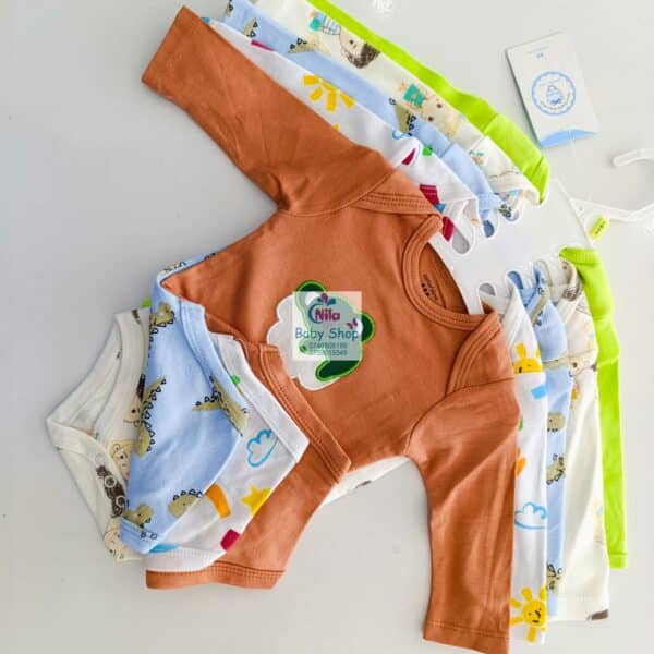 5 Pieces Set Of Long Sleeved Baby Boy Bodysuits / Onesies - Image 9