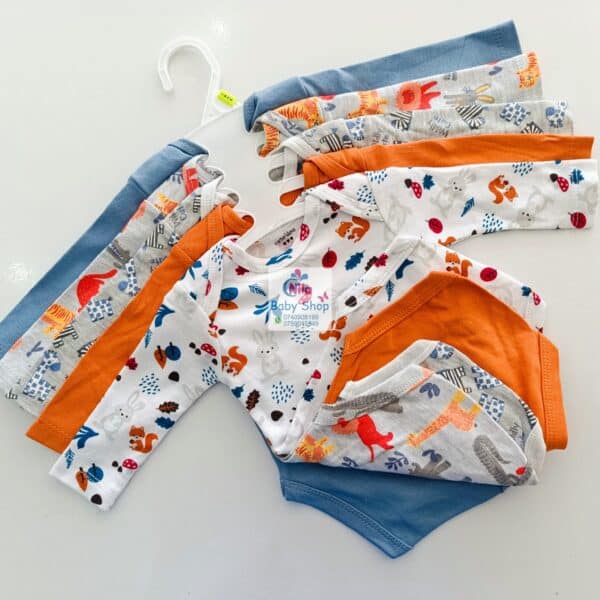 5 Pieces Set Of Long Sleeved Baby Boy Bodysuits / Onesies - Image 5
