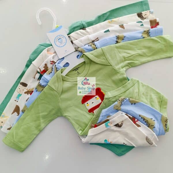 5 Pieces Set Of Long Sleeved Baby Boy Bodysuits / Onesies - Image 3