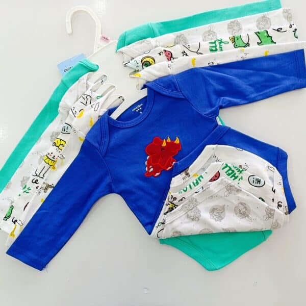 5 Pieces Set Of Long Sleeved Baby Boy Bodysuits / Onesies - Image 7
