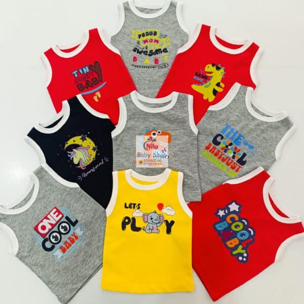 5-Pack Cotton Cartoon Vest Sleeveless Top
