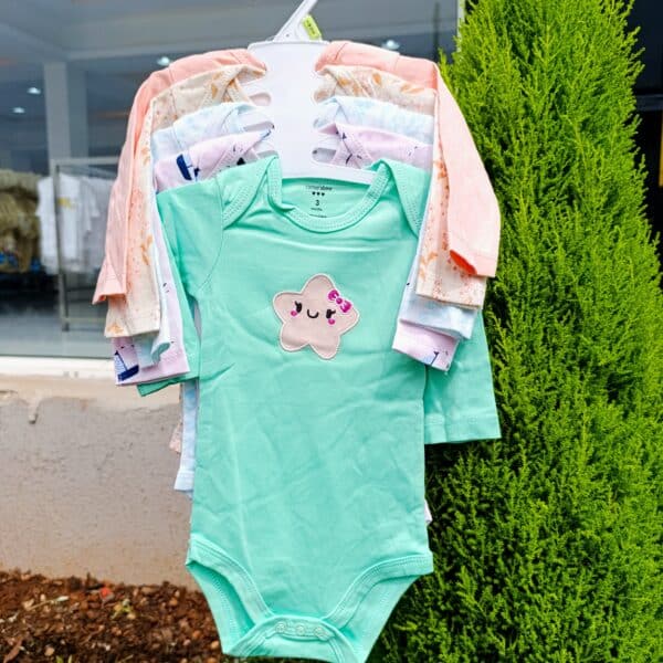 5 Pieces Set Of Long Sleeved Baby Boy Bodysuits / Onesies - Image 4