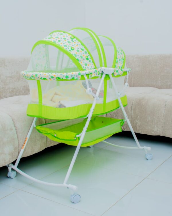 Foldable Baby Bassinet with Net and Wheels - Image 21