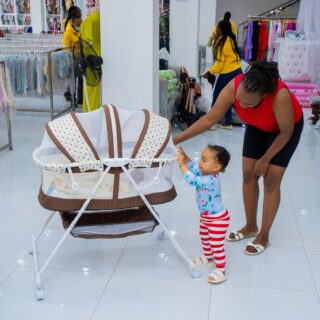 Foldable Baby Bassinet with Net and Wheels