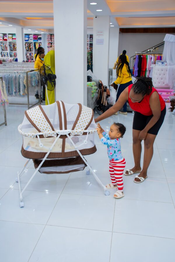Foldable Baby Bassinet with Net and Wheels