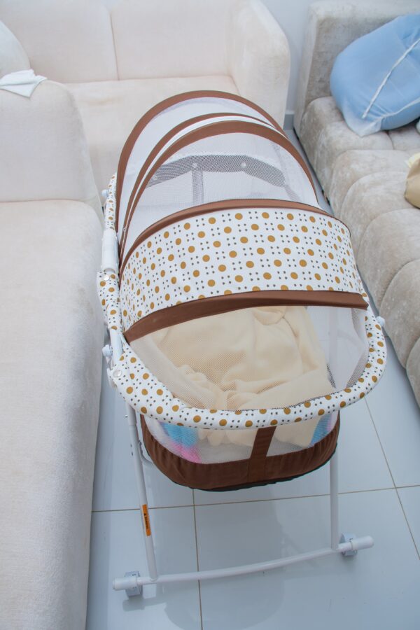 Foldable Baby Bassinet with Net and Wheels - Image 22