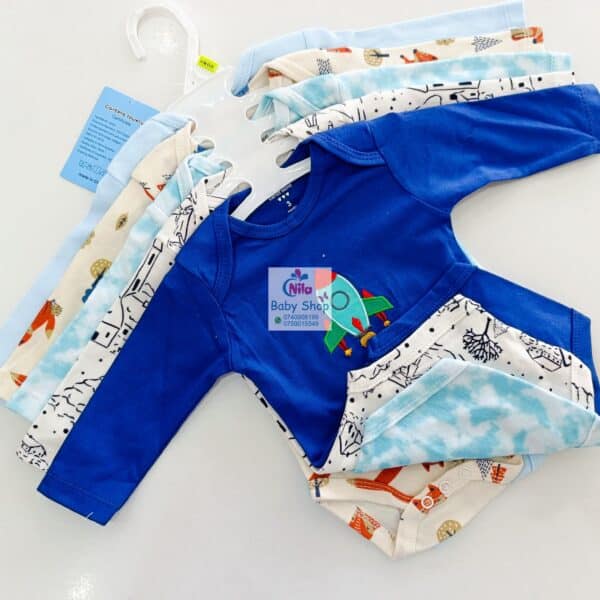 5 Pieces Set Of Long Sleeved Baby Boy Bodysuits / Onesies - Image 14
