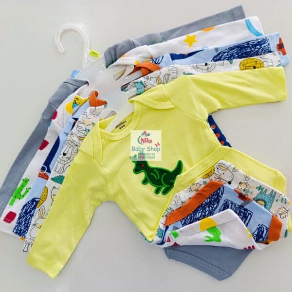 5 Pieces Set Of Long Sleeved Baby Boy Bodysuits / Onesies - Image 13