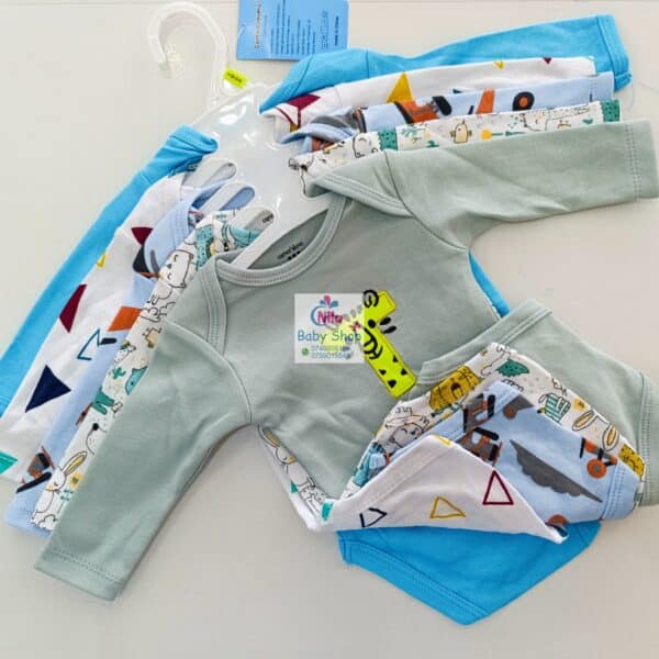 5 Pieces Set Of Long Sleeved Baby Boy Bodysuits / Onesies - Image 10
