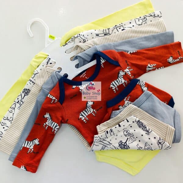 5 Pieces Set Of Long Sleeved Baby Boy Bodysuits / Onesies - Image 6