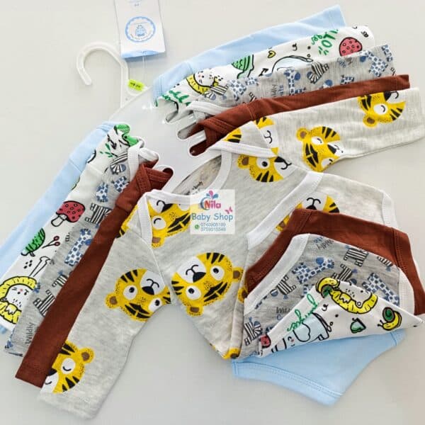 5 Pieces Set Of Long Sleeved Baby Boy Bodysuits / Onesies - Image 5