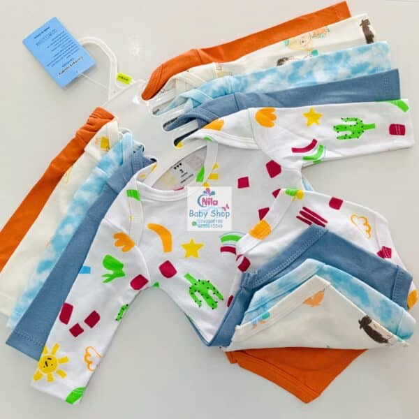 5 Pieces Set Of Long Sleeved Baby Boy Bodysuits / Onesies - Image 4