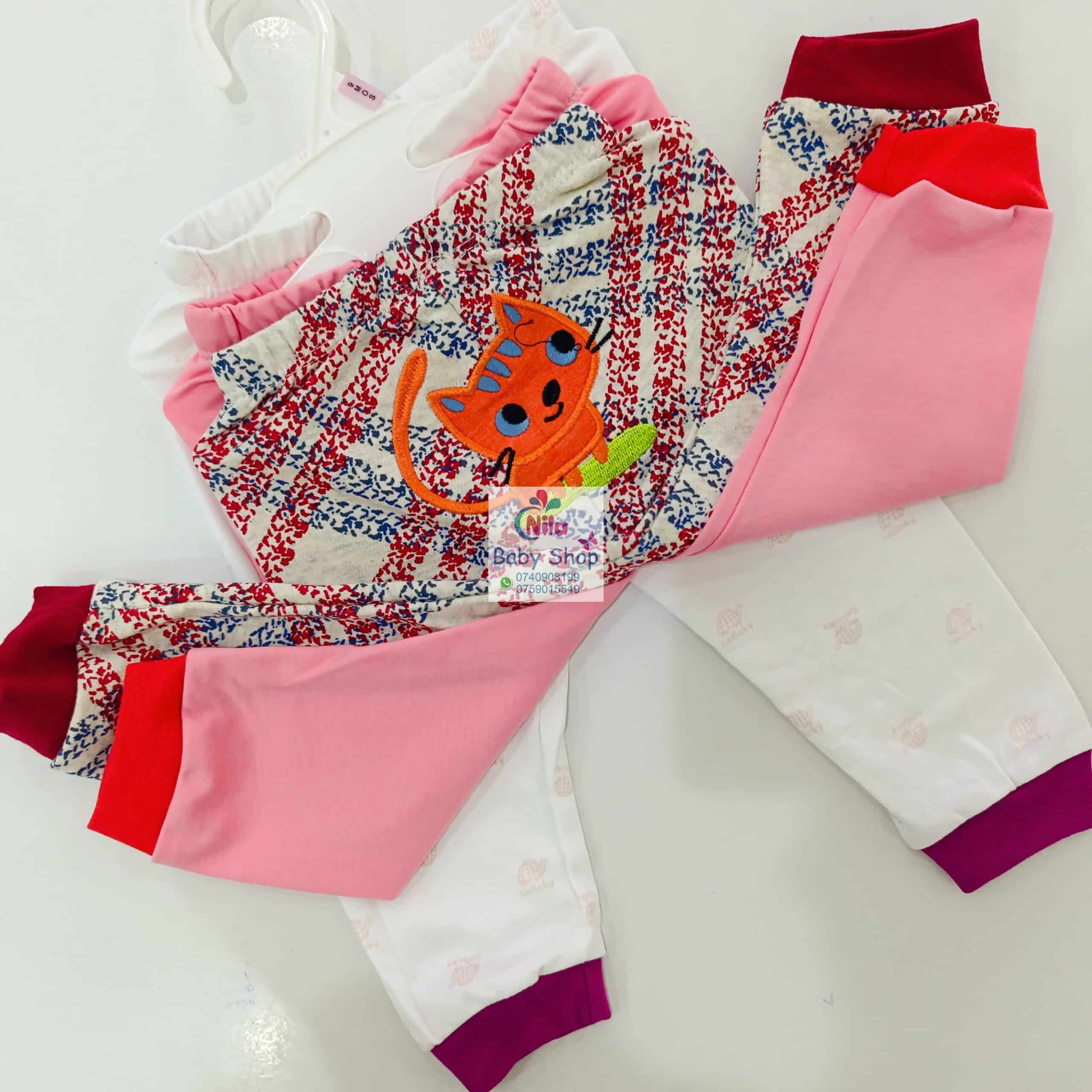 3pc Cotton Baby Girl Trousers - Image 3