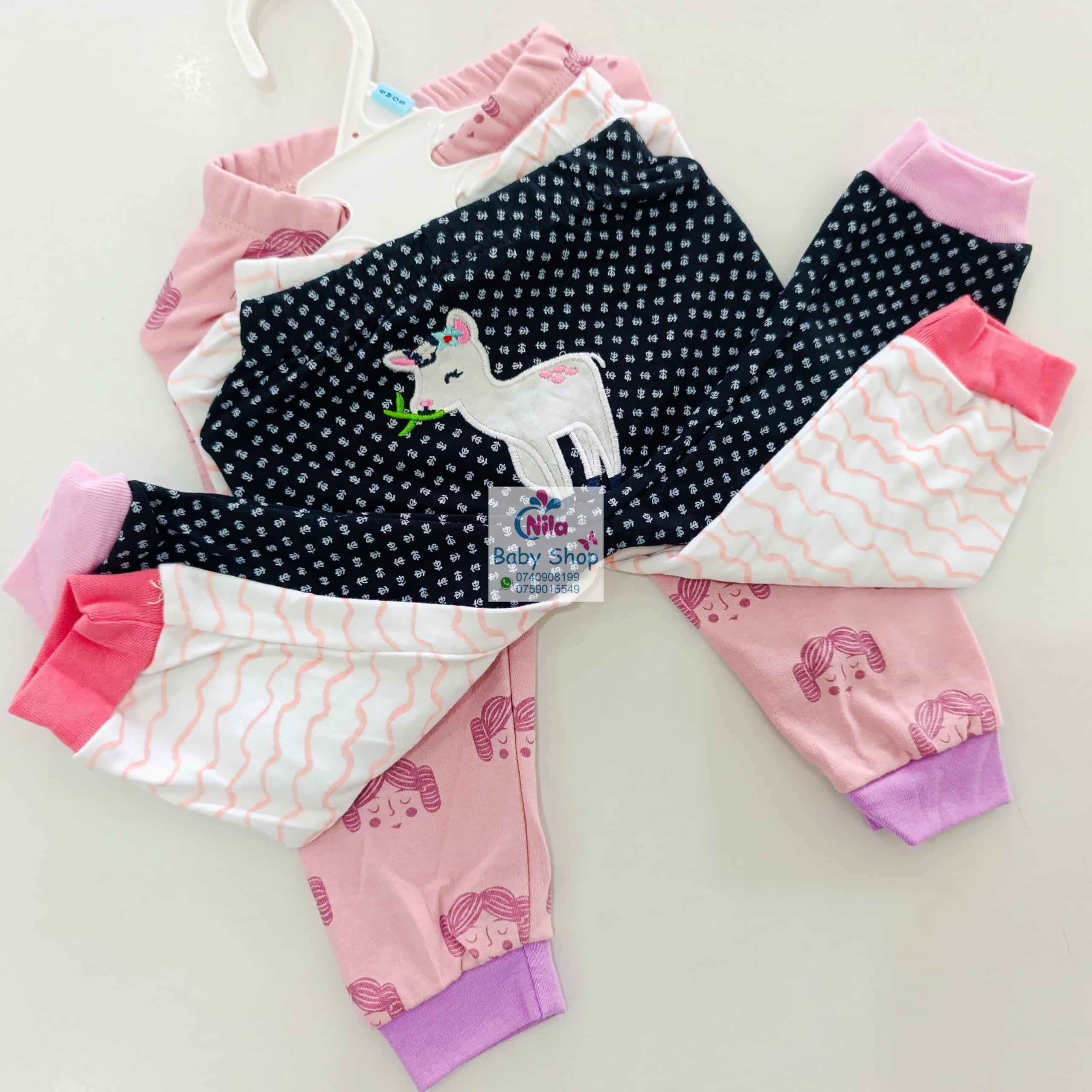 3pc Cotton Baby Girl Trousers - Image 11
