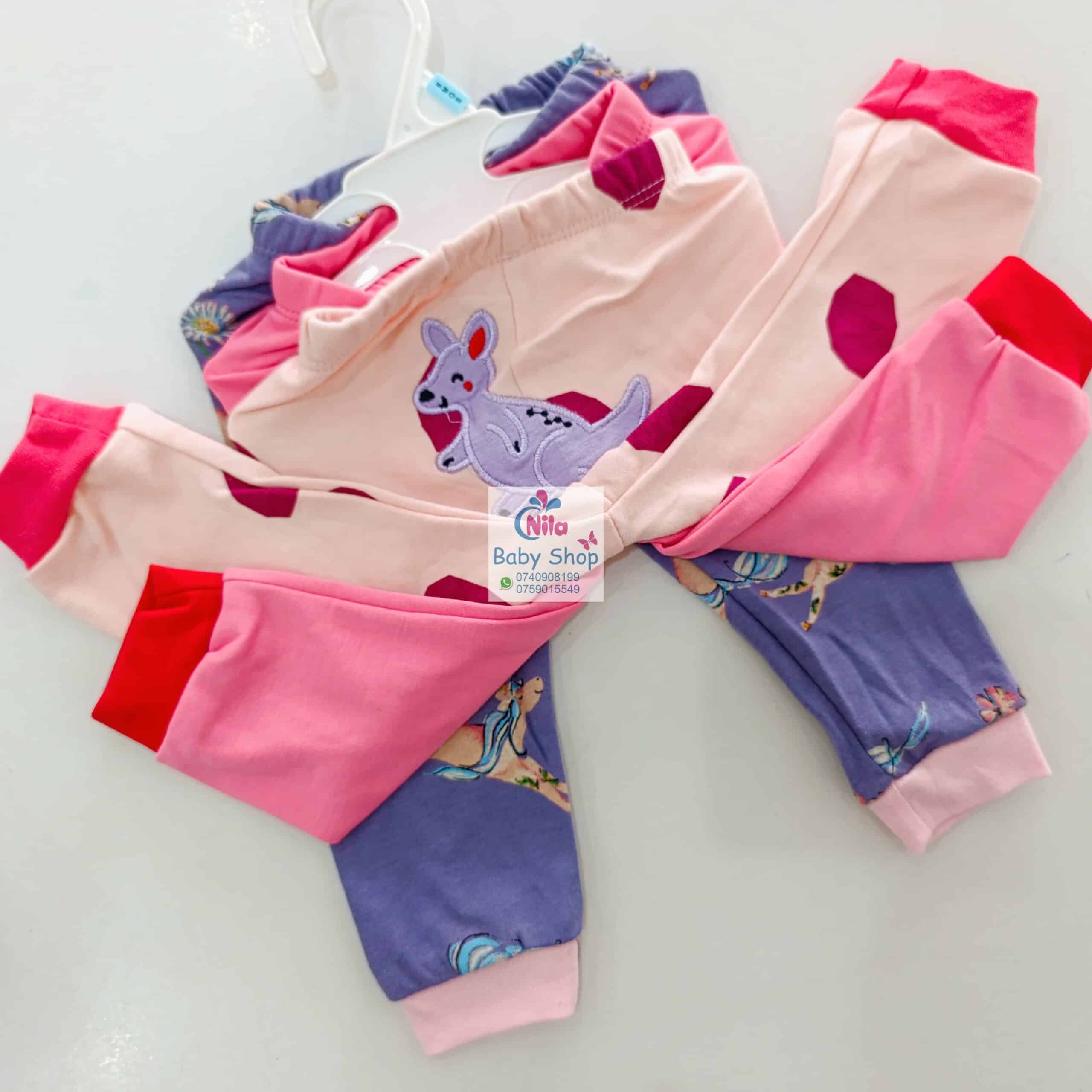 3pc Cotton Baby Girl Trousers - Image 8