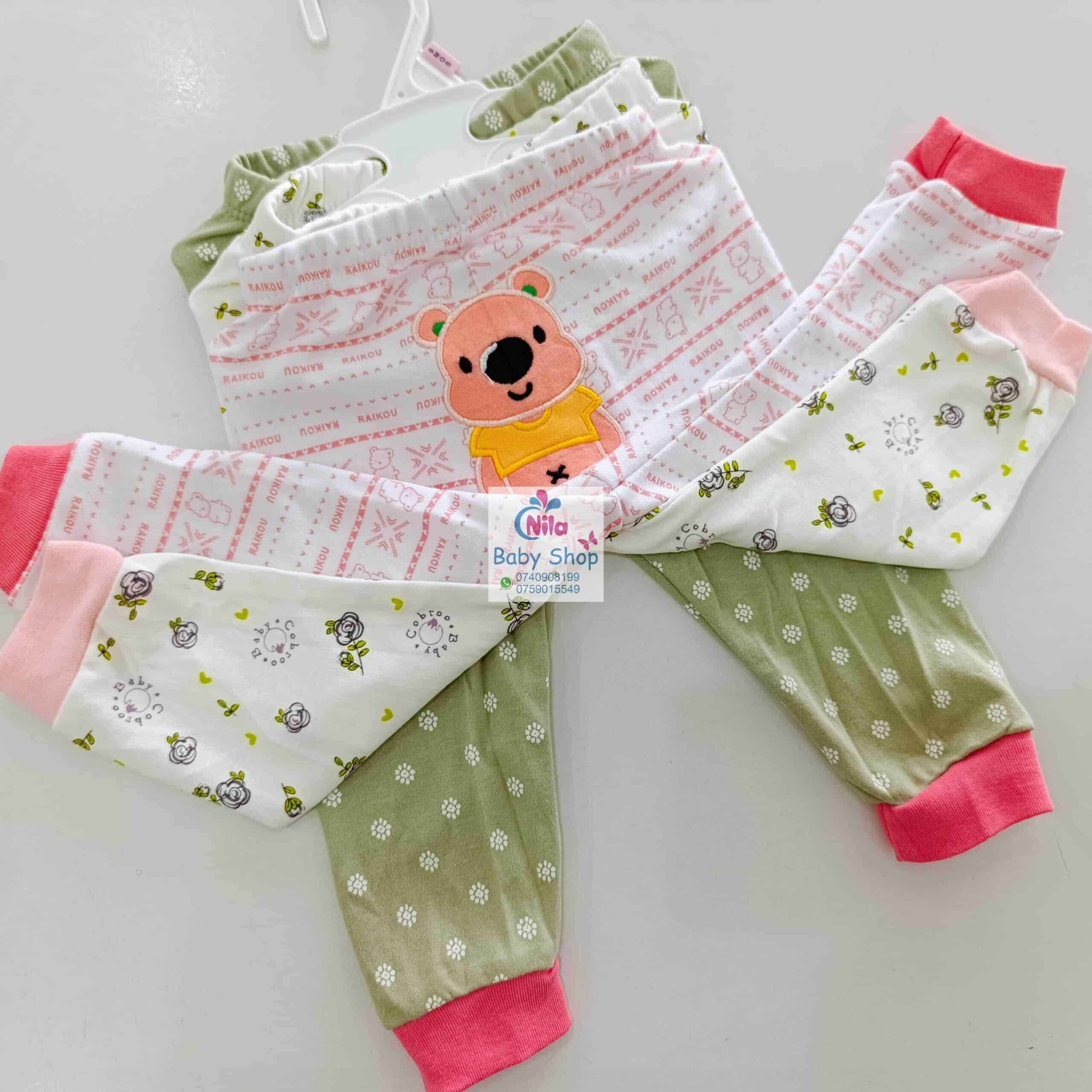 3pc Cotton Baby Girl Trousers - Image 6