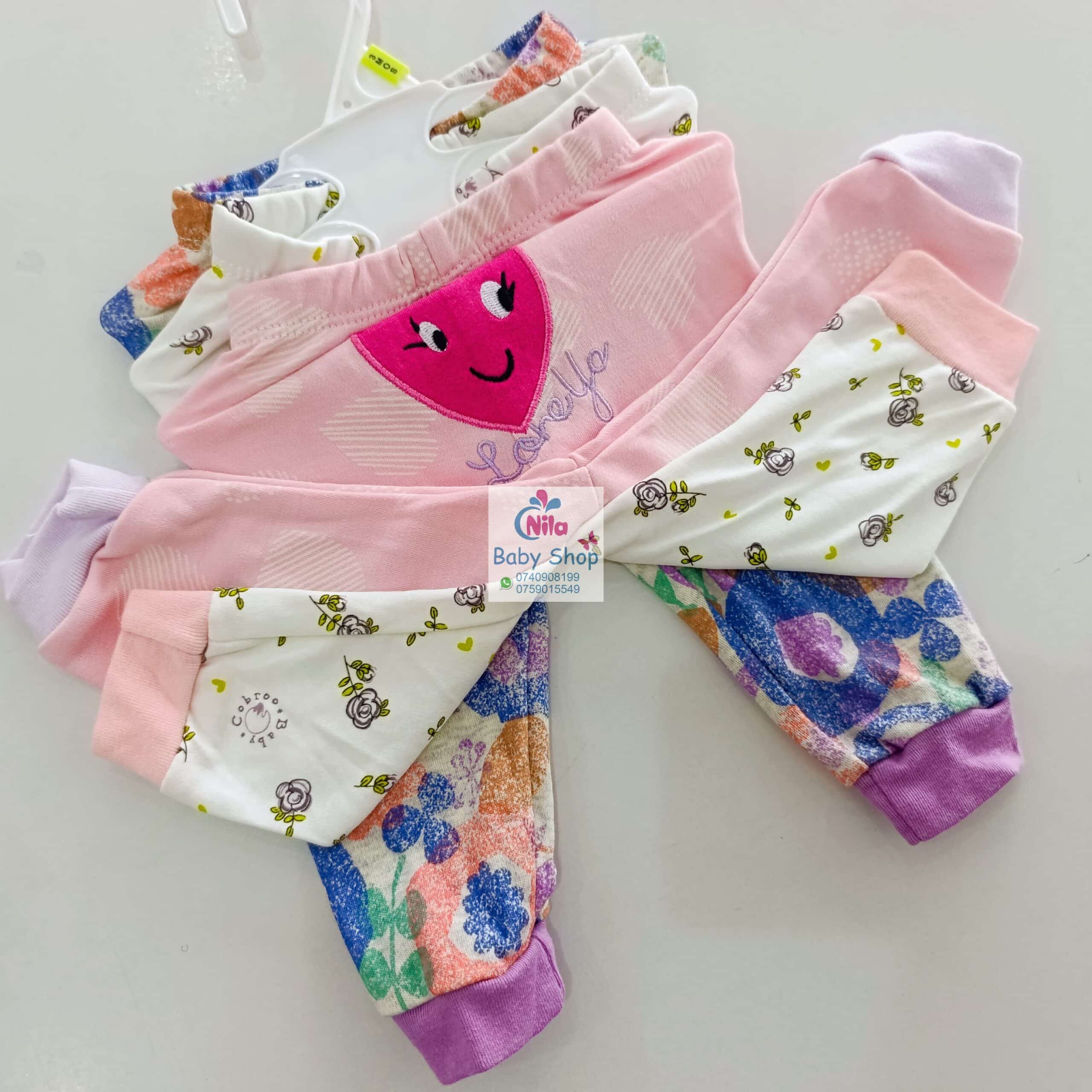 3pc Cotton Baby Girl Trousers - Image 4