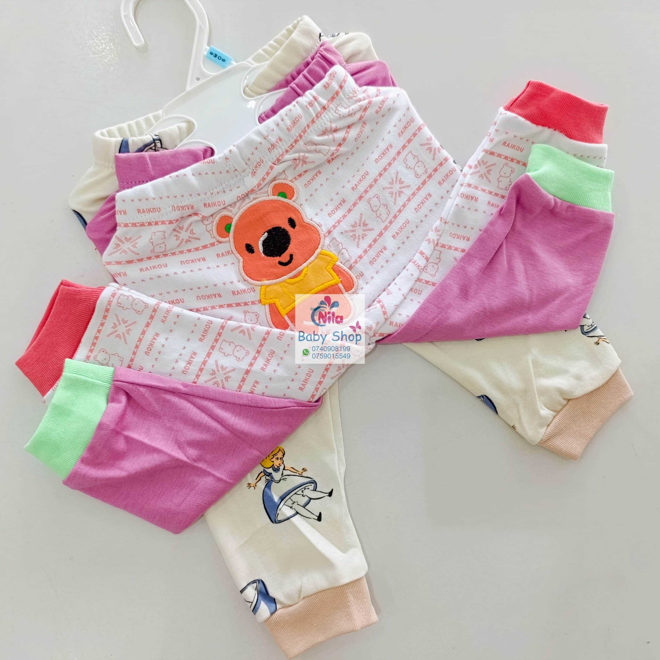 3pc Cotton Baby Girl Trousers - Image 3