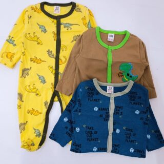 3Pc Infant Unisex Romper / Sleepsuit