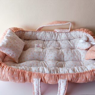 Baby Nest Sleeper, Baby Co-Sleeper, Baby Bassinet for Bed, 100% Soft Cotton Breathable and Portable Crib with Pillow Perfect for Traveling and Napping