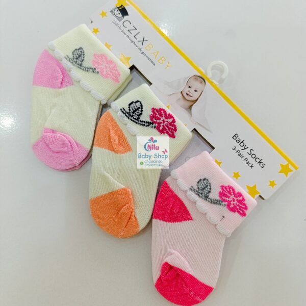 3 Piece Cute Cotton Socks (Girls) - Image 11