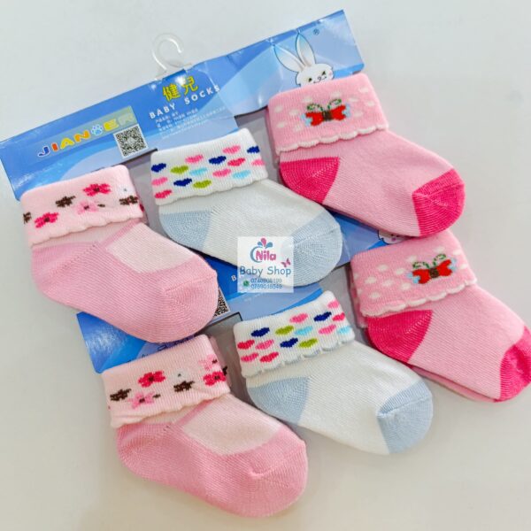 3 Piece Cute Cotton Socks (Girls) - Image 2