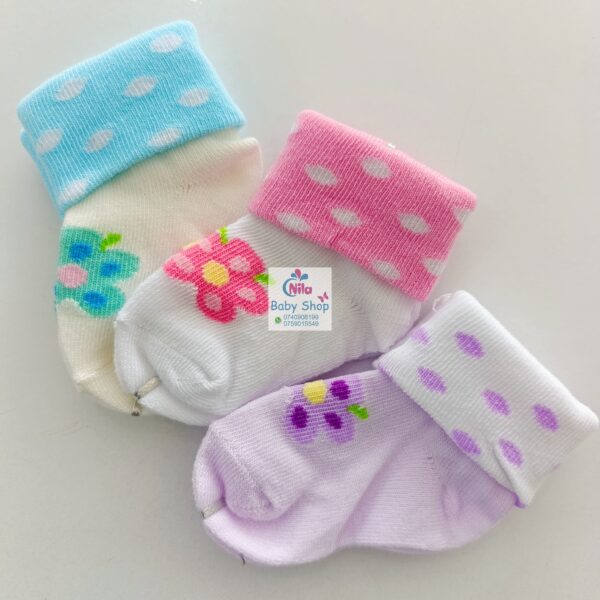 3 Piece Cute Cotton Socks (Girls) - Image 2
