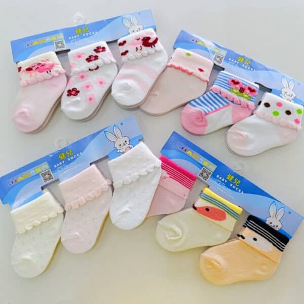 3 Piece Cute Cotton Socks (Girls) - Image 13