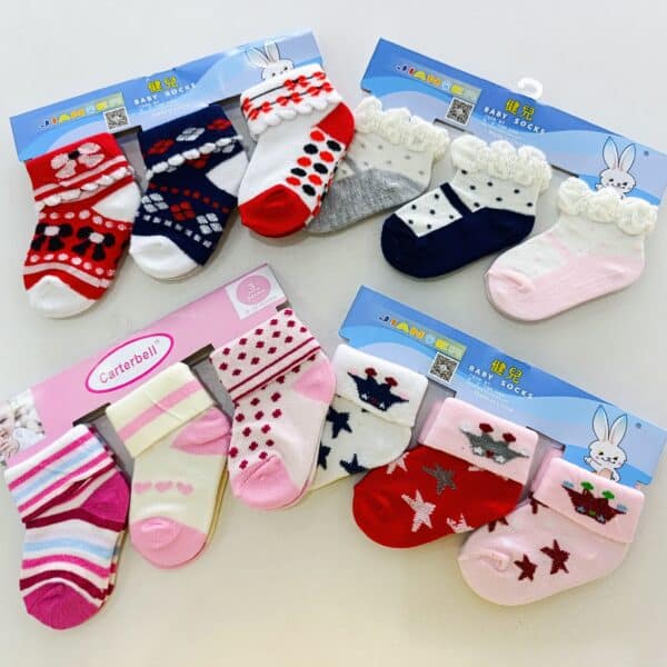 3 Piece Cute Cotton Socks (Girls) - Image 12