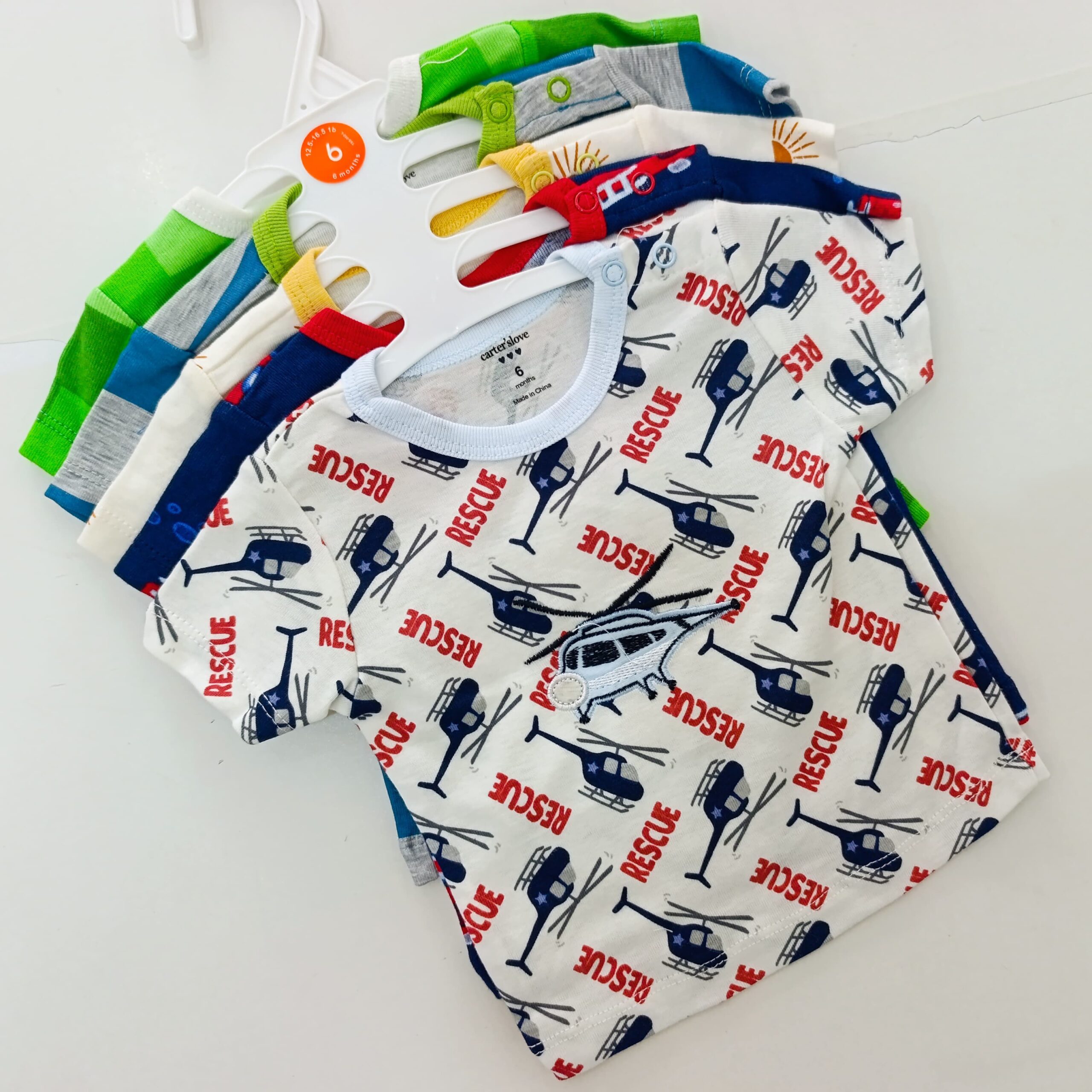 Newborn Baby Boy Soft Multicolor Cotton T-Shirts 5Pcs - Image 19