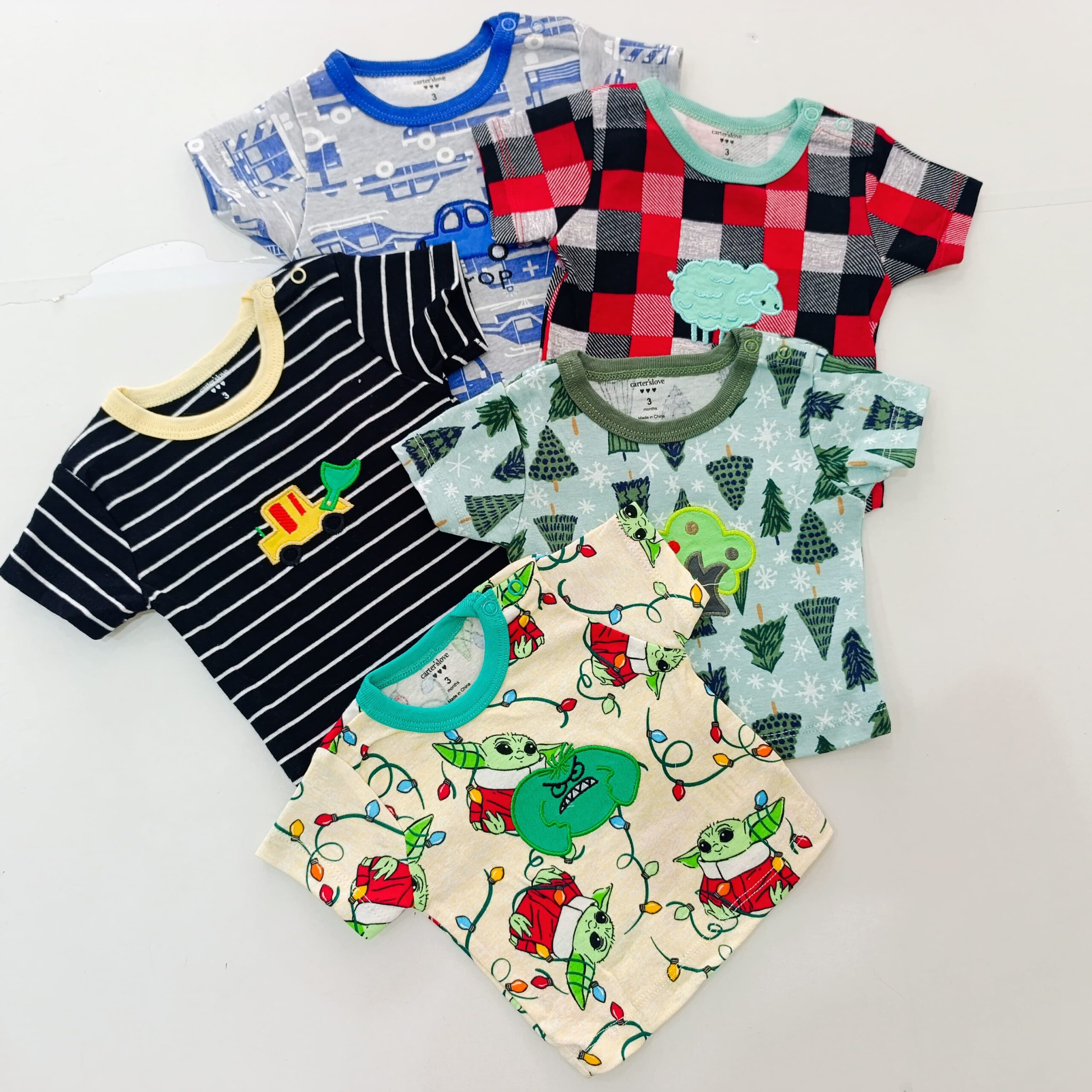Newborn Baby Boy Soft Multicolor Cotton T-Shirts 5Pcs - Image 16