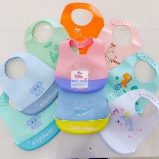 Animal Pattern Silicone Newborn Bibs