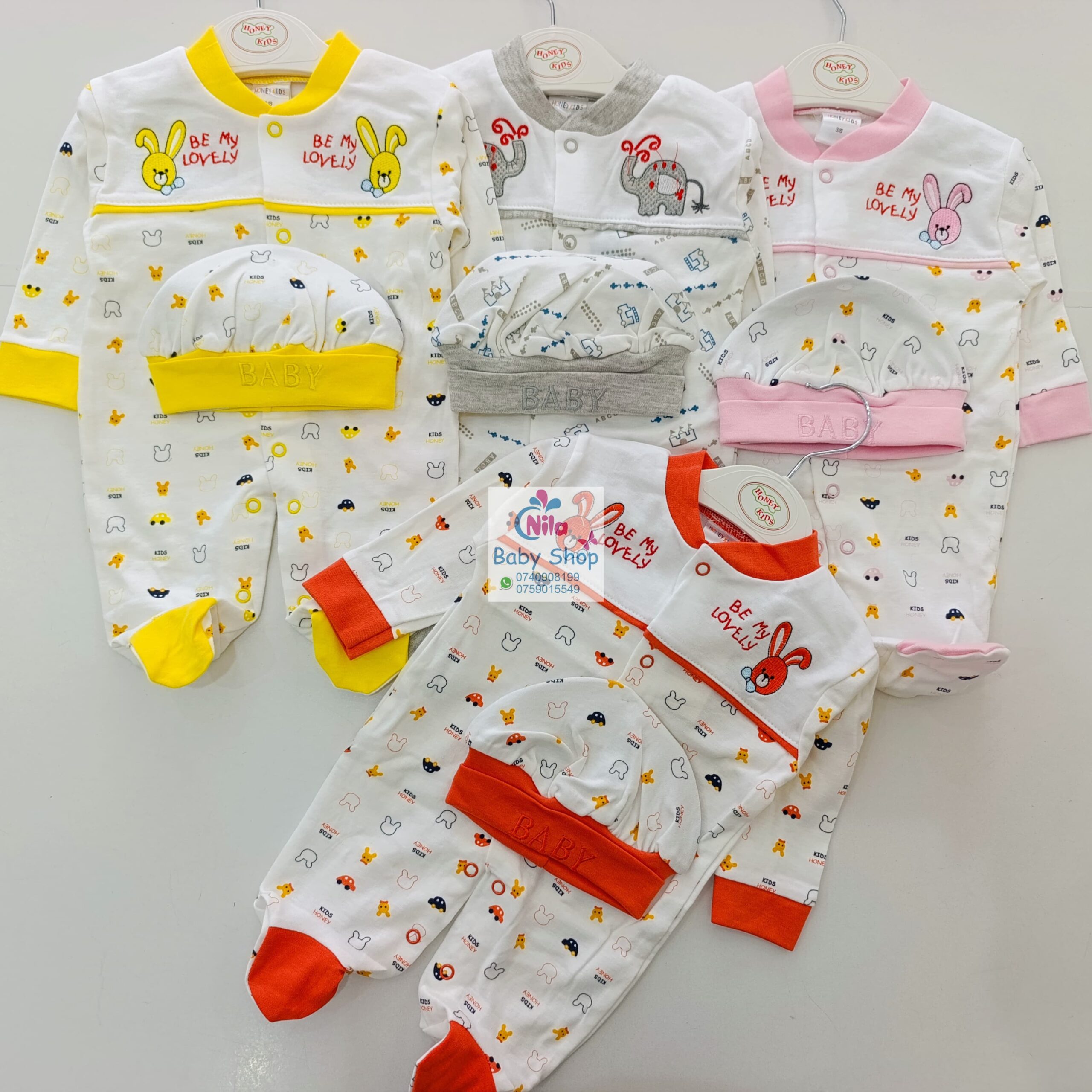 Newborn Baby 2PC Receiving Set Romper + Hat