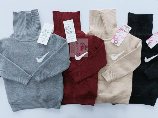 Knit Turtleneck Sweater With Nike Print