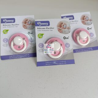 Momeasy Baby Silicone Pacifier With Protective Cap - Baby Pink