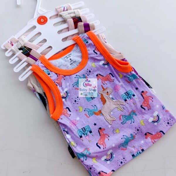 5pcs Pure Cotton Animated Newborn Baby Girl Vest - Image 4