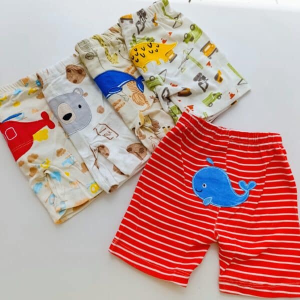 Cartoon Themed Trendy Baby Boy Shorts 5pcs - Image 4