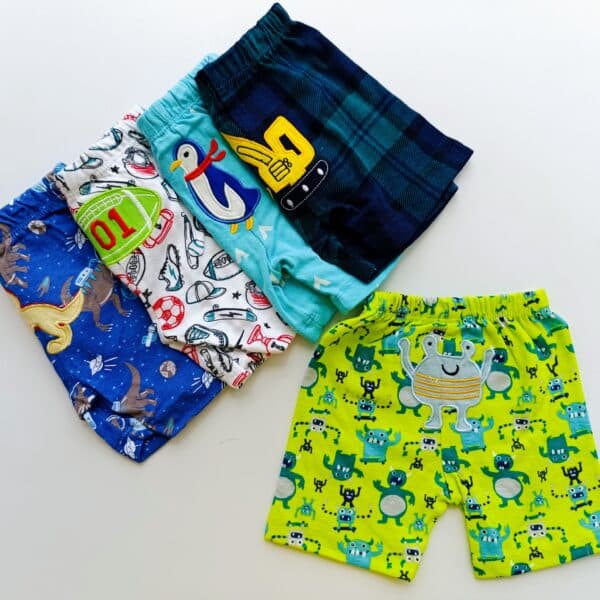 Cartoon Themed Trendy Baby Boy Shorts 5pcs - Image 2