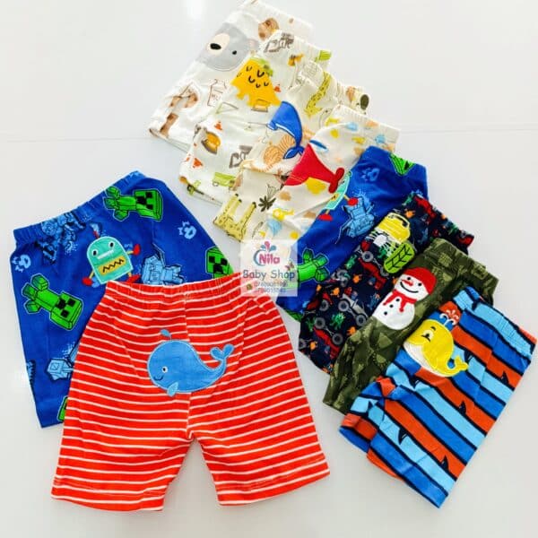 Cartoon Themed Trendy Baby Boy Shorts 5pcs - Image 16