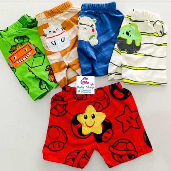 Cartoon Themed Trendy Baby Boy Shorts 5pcs - Image 5