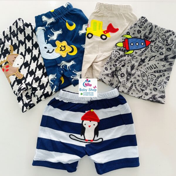 Cartoon Themed Trendy Baby Boy Shorts 5pcs - Image 6