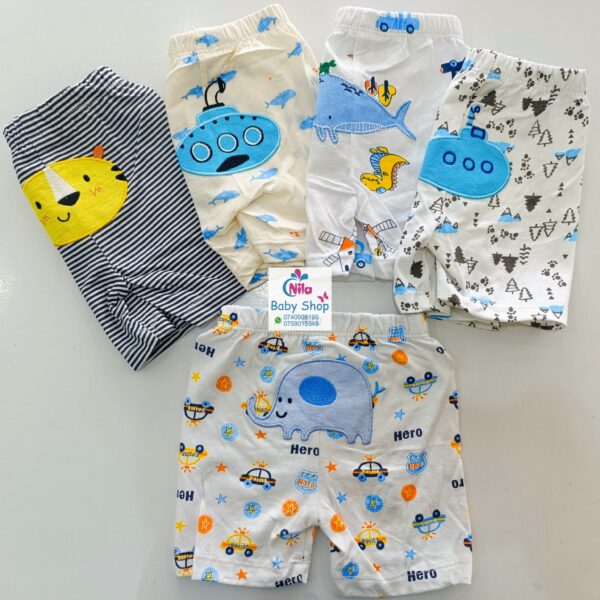 Cartoon Themed Trendy Baby Boy Shorts 5pcs - Image 2