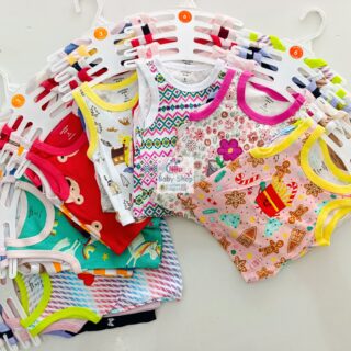 5pcs Pure Cotton Animated Newborn Baby Girl Vest