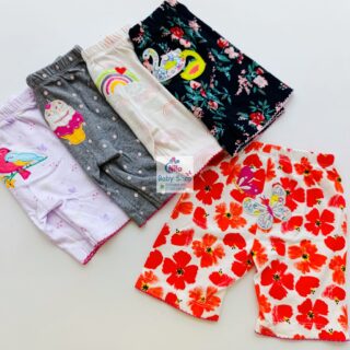 Baby Girls 5-Piece Cotton Pants Set