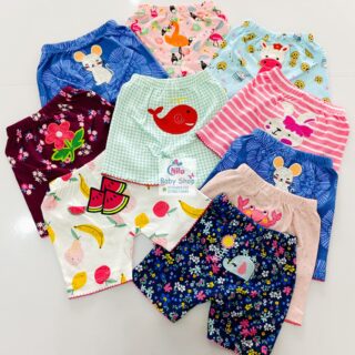 Baby Girls 5-Piece Cotton Pants Set