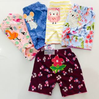 Baby Girls 5-Piece Cotton Pants Set