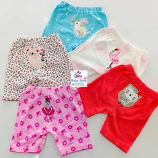 Baby Girls 5-Piece Cotton Pants Set