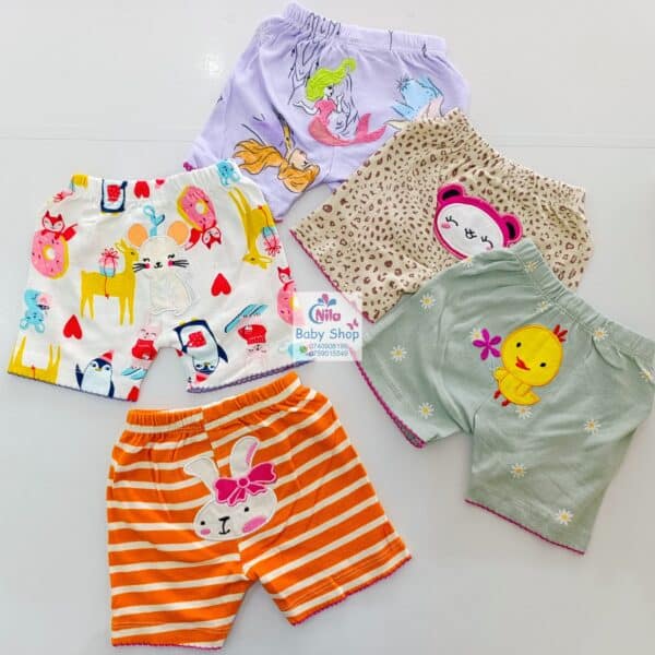 Baby Girls 5-Piece Cotton Pants Set - Image 4