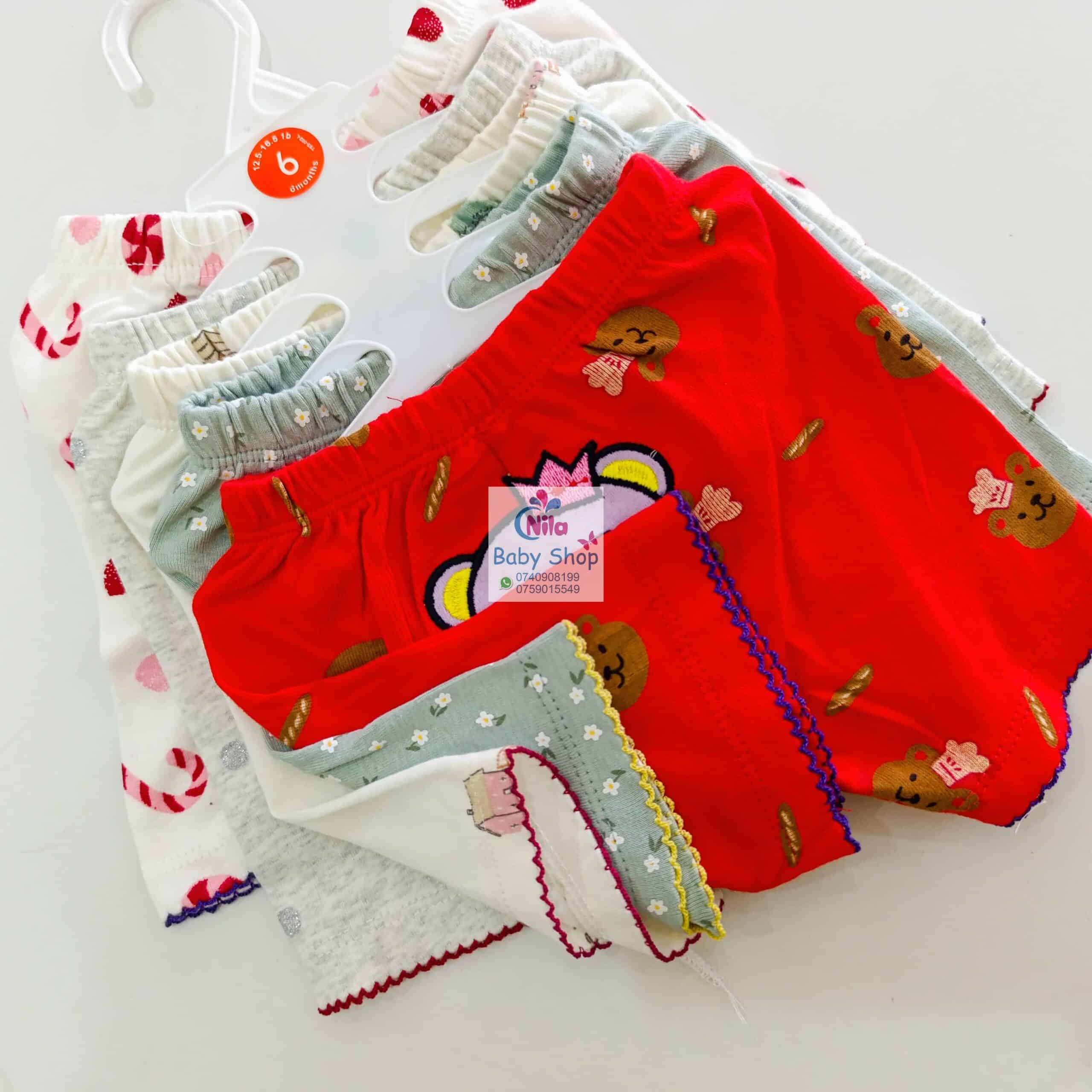 Baby Girls 5-Piece Cotton Pants Set - Image 6