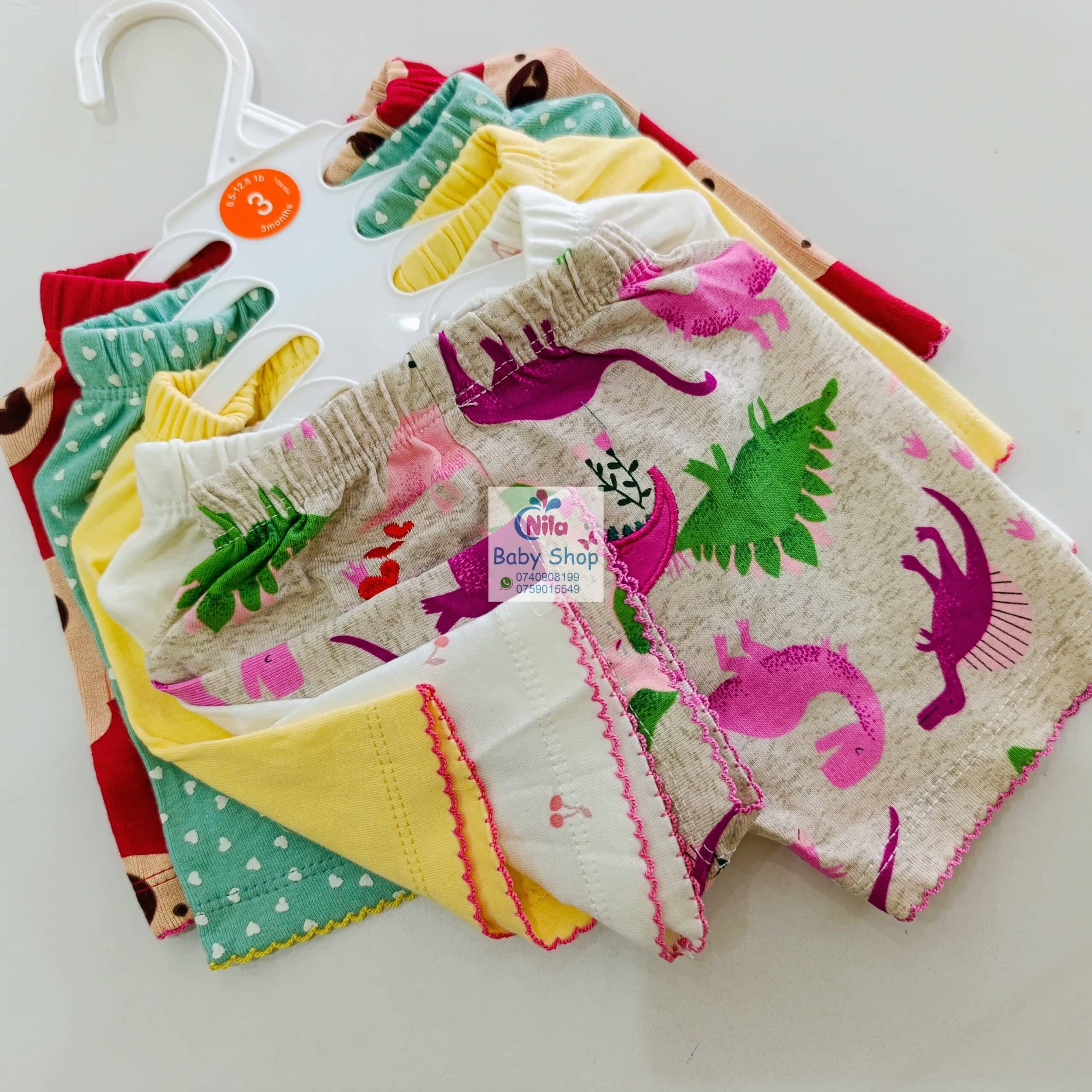 Baby Girls 5-Piece Cotton Pants Set - Image 5